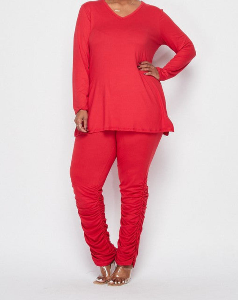 Conjunto de 2 piezas rojo sexy